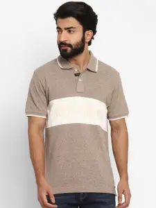 Royal Enfield Men Brown Colourblocked Polo Collar Cotton T-shirt