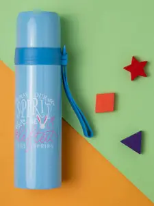 Baby Moo Kids Blue & White Printed Stainless Steel Flask 500 ML