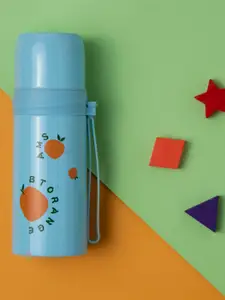 Baby Moo Kids Blue & Orange Printed Stainless Steel Flask 350 ML