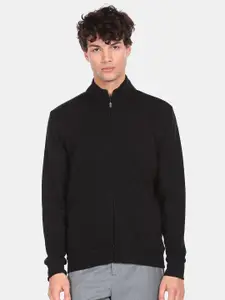 Arrow Sport Men Black Solid Sweatshirt
