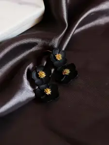 Bellofox Black Contemporary Ear Cuff Earrings