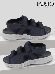 FAUSTO Men's Navy Blue Synthetic Sports Sandal