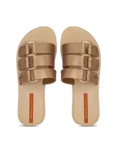 iPanema Women Gold-Toned Open Toe Flats