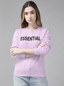 The Dry State Women Lavender Printed Sweatshirt