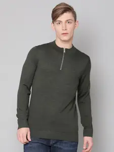 LINDBERGH Men Olive Green Boucle Pullover