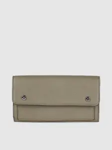 Accessorize Women Olive Green Solid Envelope Wallet