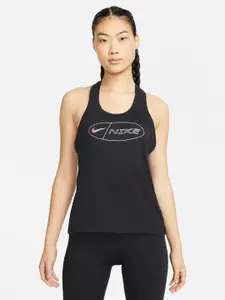 Nike Women Black TANK ICON CLASH Dri-FIT Training T-shirt