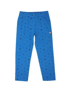PROTEENS Boys Blue Printed Cotton TrackPants