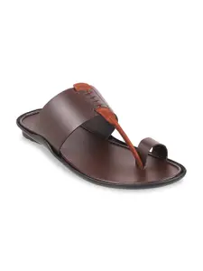 Mochi Men Brown Leather Comfort Sandals
