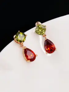 Yellow Chimes Multicolour Stone Crystal Drop Earring