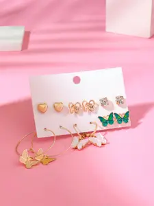 Yellow Chimes Gold-Toned Contemporary Studs Earrings