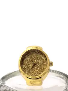 Yellow Chimes Stainless Steel Gold Dial Analog Stretchable Watch Ring