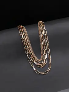 Yellow Chimes Women Gold-Plated Statement Layered Necklace