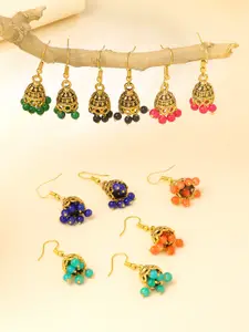 Yellow Chimes Gold-Toned Contemporary Jhumkas Earrings