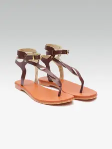 Street Style Store Women Brown Open Toe Flats