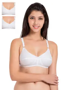 Souminie Pack of 3 White Full-Coverage Bras SLY931WH-3PC-44D