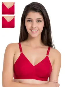 Souminie Pack of 3 Red Full-Coverage Bras SLY933RD-3PC-50DD