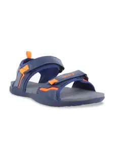 Sparx Men Navy Blue & Orange Sports Sandals