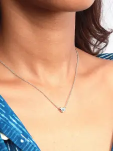 Ayesha Silver-Toned Heart Mini Pendant Necklace