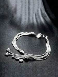 Yellow Chimes Women Silver-Toned Charm Bracelet