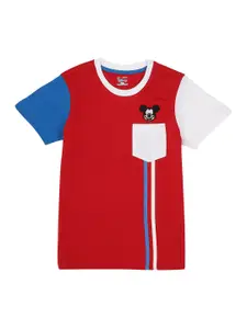 PROTEENS Boys Red Pockets Mickey Mouse printed T-shirt