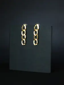 Kazo Woman Gold-Plated Chain Drop Earrings