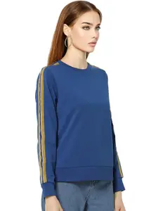 ONLY Women Blue Cotton Sweatshirt