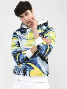 HIGHLANDER Men White Printed Hooded Sweatshirt