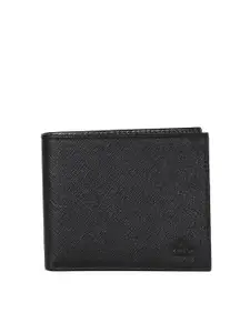 Arrow Men Black Leather Two Fold Wallet