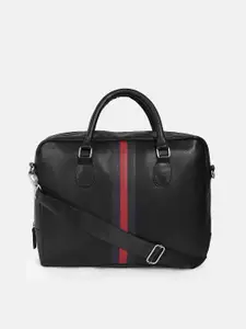 Bagsy Malone Unisex Black & Red Textured Laptop Bag