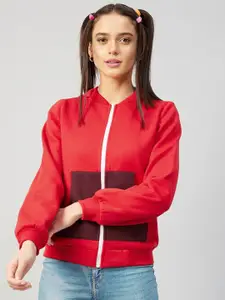 Athena Women Red Fleece Sweatshirt