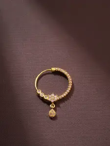 Priyaasi Gold-Plated White AD-Studded Nose Ring
