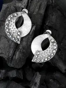 Priyaasi Oxidised Silver-Plated  Contemporary Drop Earrings