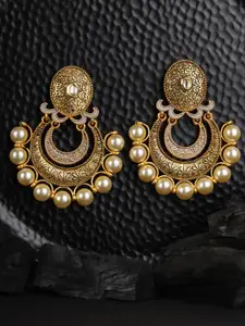 Priyaasi Women Gold-Toned Contemporary Drop Earrings