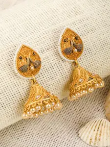 Priyaasi Gold-Toned Dome Shaped Jhumkas Earrings