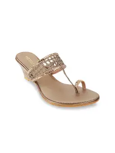 Metro Gold-Toned Wedge Sandals