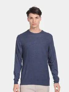 Arrow Men Blue Pullover with Fuzzy Detail