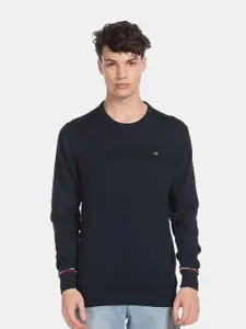 Arrow Sport Men Blue Cotton Pullover