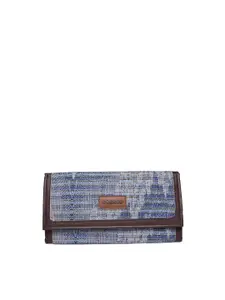ASTRID Women Blue Textured Envelop Wallet