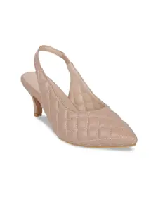 SHUZ TOUCH Woman Nude Kitten Pumps with Buckles