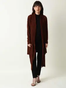 RAREISM Women Brown Longline with Belted Detail