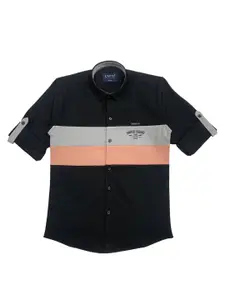 CAVIO Boys Black Premium Striped Casual Shirt