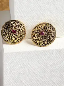 PANASH Gold-Toned Circular Studs Earrings