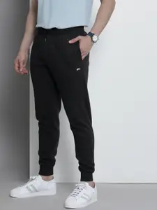 Tommy Hilfiger Men Black Solid  Slim Fit Fleece Mid Rise Joggers