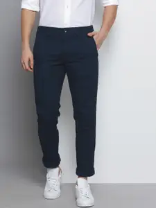 Tommy Hilfiger Men Blue Solid Slim Fit Chinos Trousers