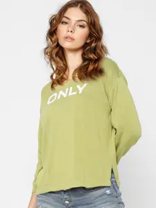 ONLY Women Green Printed Pullover