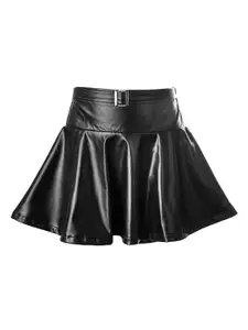 Hunny Bunny Girls Black Flared Mini Skirt