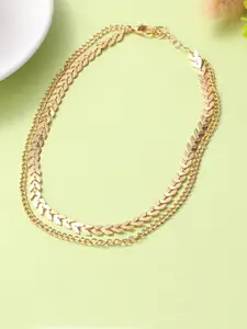 Yellow Chimes Gold-Toned Gold-Plated Choker Necklace