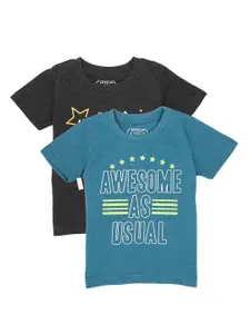 DYCA Boys Multicoloured Typography Printed T-shirt
