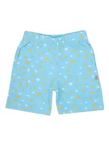 PROTEENS Girls Blue Printed Cotton Shorts